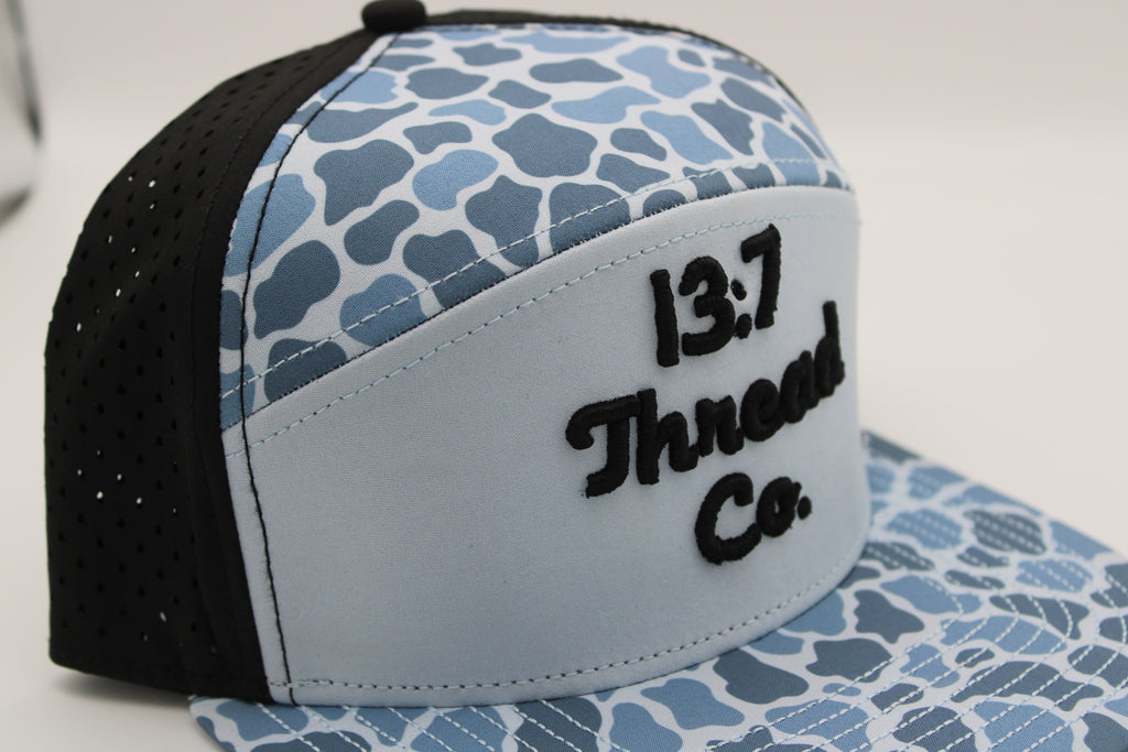 Blue Camo - 13:7 Black Puff Lettering