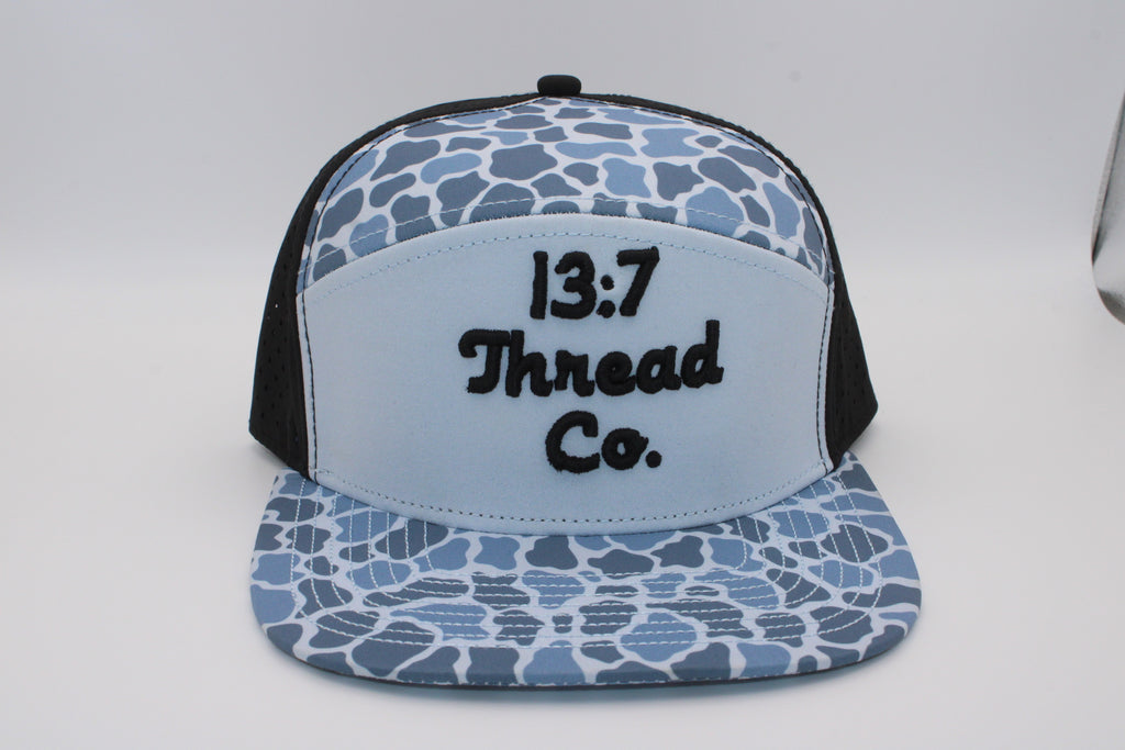 Blue Camo - 13:7 Black Puff Lettering