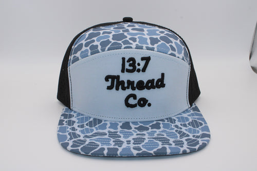 Blue Camo - 13:7 Black Puff Lettering